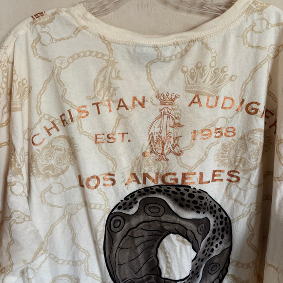 RARE Vintage Y2K Christian Audigier Shirt Mens XXL Snake Print Chain - Picture 13 of 16